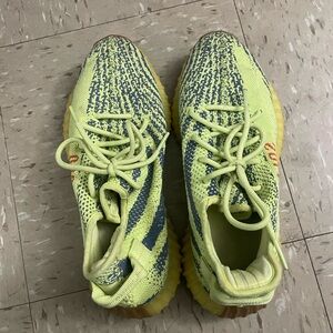 Yeezy Yellow and Gray Athletic Shoes